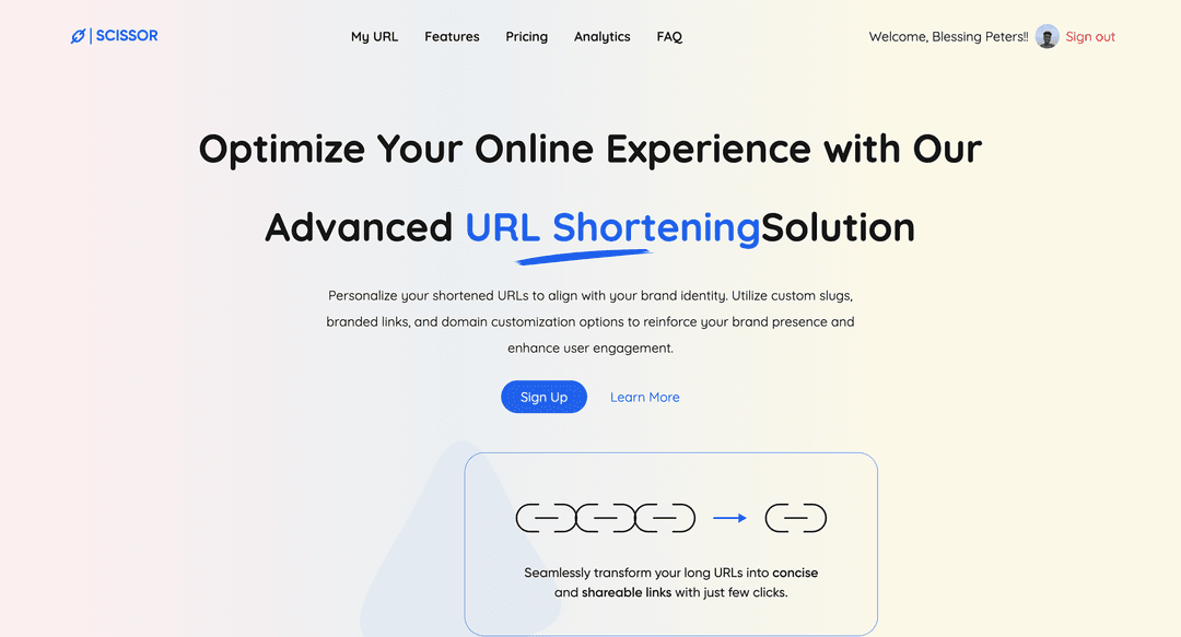 image of scissors landing page